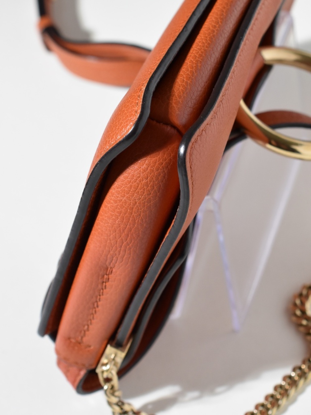 Chloé Small Faye Shoulder Bag Cognac / Brown Calfskin Leather - Picture 14 of 16